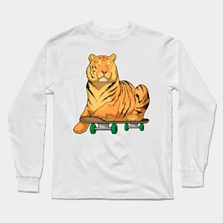 Tiger Skater Skateboard Long Sleeve T-Shirt